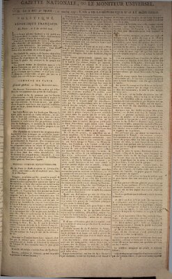 Gazette nationale, ou le moniteur universel (Le moniteur universel) Sonntag 27. Oktober 1793