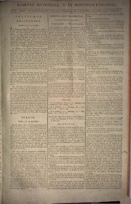 Gazette nationale, ou le moniteur universel (Le moniteur universel) Mittwoch 30. Oktober 1793