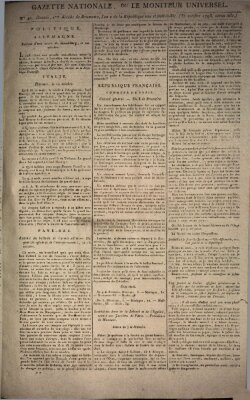 Gazette nationale, ou le moniteur universel (Le moniteur universel) Donnerstag 31. Oktober 1793