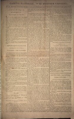 Gazette nationale, ou le moniteur universel (Le moniteur universel) Dienstag 5. November 1793