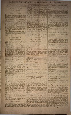 Gazette nationale, ou le moniteur universel (Le moniteur universel) Freitag 8. November 1793