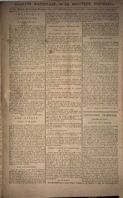 Gazette nationale, ou le moniteur universel (Le moniteur universel) Sonntag 10. November 1793