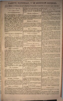 Gazette nationale, ou le moniteur universel (Le moniteur universel) Donnerstag 21. November 1793