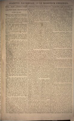 Gazette nationale, ou le moniteur universel (Le moniteur universel) Freitag 22. November 1793