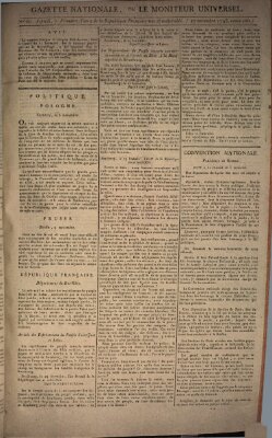 Gazette nationale, ou le moniteur universel (Le moniteur universel) Mittwoch 27. November 1793