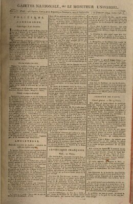 Gazette nationale, ou le moniteur universel (Le moniteur universel) Sonntag 12. Januar 1794