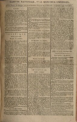 Gazette nationale, ou le moniteur universel (Le moniteur universel) Montag 20. Januar 1794