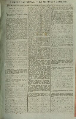 Gazette nationale, ou le moniteur universel (Le moniteur universel) Sonntag 2. März 1794