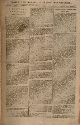 Gazette nationale, ou le moniteur universel (Le moniteur universel) Montag 7. April 1794