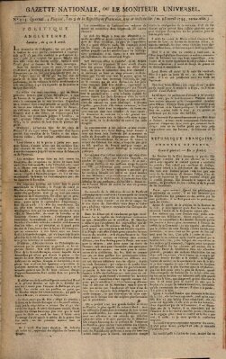 Gazette nationale, ou le moniteur universel (Le moniteur universel) Mittwoch 23. April 1794