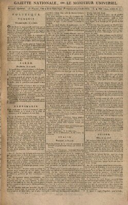 Gazette nationale, ou le moniteur universel (Le moniteur universel) Sonntag 4. Mai 1794