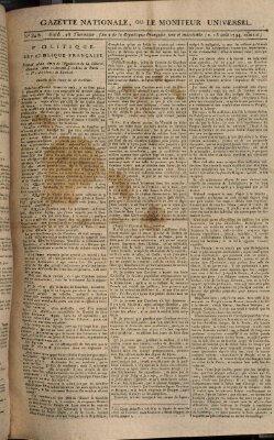 Gazette nationale, ou le moniteur universel (Le moniteur universel) Freitag 15. August 1794