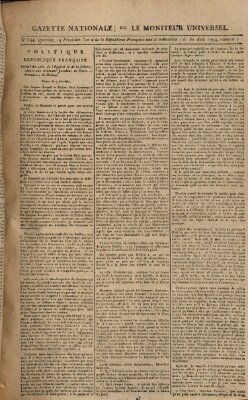 Gazette nationale, ou le moniteur universel (Le moniteur universel) Sonntag 31. August 1794