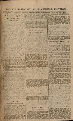 Gazette nationale, ou le moniteur universel (Le moniteur universel) Donnerstag 25. September 1794