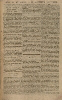 Gazette nationale, ou le moniteur universel (Le moniteur universel) Samstag 18. Oktober 1794