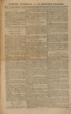 Gazette nationale, ou le moniteur universel (Le moniteur universel) Donnerstag 30. Oktober 1794