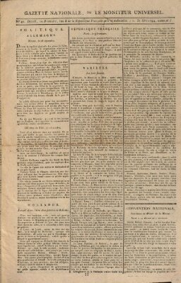 Gazette nationale, ou le moniteur universel (Le moniteur universel) Freitag 31. Oktober 1794