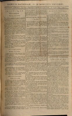 Gazette nationale, ou le moniteur universel (Le moniteur universel) Donnerstag 6. November 1794