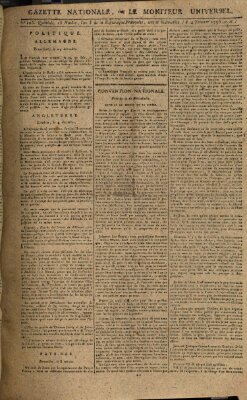 Gazette nationale, ou le moniteur universel (Le moniteur universel) Sonntag 4. Januar 1795