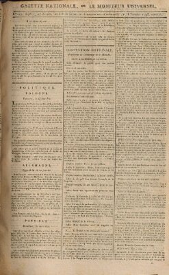 Gazette nationale, ou le moniteur universel (Le moniteur universel) Freitag 16. Januar 1795