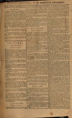 Gazette nationale, ou le moniteur universel (Le moniteur universel) Freitag 13. Februar 1795