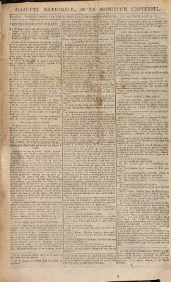 Gazette nationale, ou le moniteur universel (Le moniteur universel) Freitag 20. Februar 1795