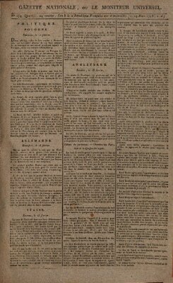 Gazette nationale, ou le moniteur universel (Le moniteur universel) Samstag 14. März 1795