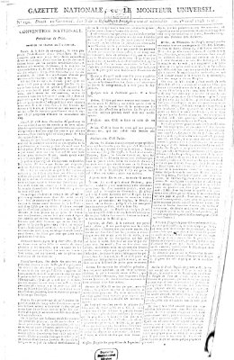 Gazette nationale, ou le moniteur universel (Le moniteur universel) Mittwoch 1. April 1795