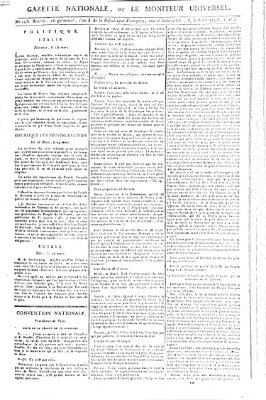 Gazette nationale, ou le moniteur universel (Le moniteur universel) Sonntag 5. April 1795