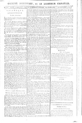 Gazette nationale, ou le moniteur universel (Le moniteur universel) Montag 6. April 1795