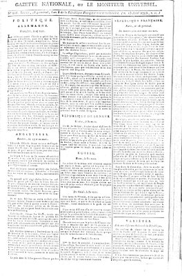 Gazette nationale, ou le moniteur universel (Le moniteur universel) Mittwoch 15. April 1795