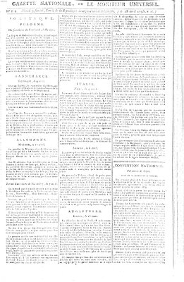 Gazette nationale, ou le moniteur universel (Le moniteur universel) Dienstag 28. April 1795