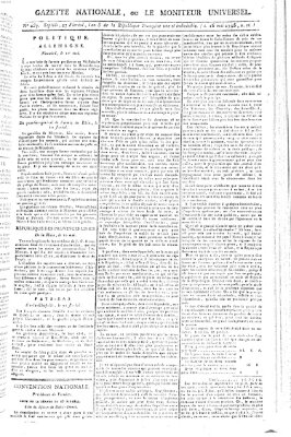 Gazette nationale, ou le moniteur universel (Le moniteur universel) Samstag 16. Mai 1795