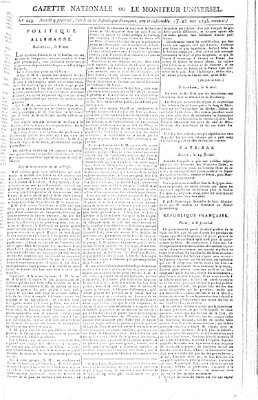 Gazette nationale, ou le moniteur universel (Le moniteur universel) Donnerstag 28. Mai 1795