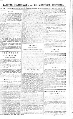 Gazette nationale, ou le moniteur universel (Le moniteur universel) Sonntag 7. Juni 1795