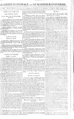 Gazette nationale, ou le moniteur universel (Le moniteur universel) Sonntag 14. Juni 1795