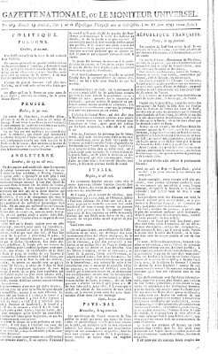 Gazette nationale, ou le moniteur universel (Le moniteur universel) Mittwoch 17. Juni 1795