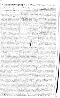 Gazette nationale, ou le moniteur universel (Le moniteur universel) Montag 29. Juni 1795