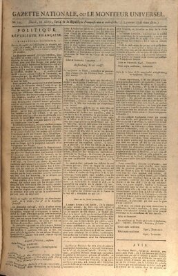 Gazette nationale, ou le moniteur universel (Le moniteur universel) Samstag 2. Januar 1796