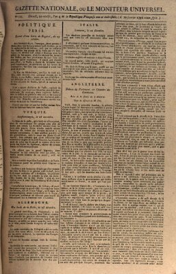 Gazette nationale, ou le moniteur universel (Le moniteur universel) Sonntag 10. Januar 1796