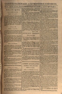 Gazette nationale, ou le moniteur universel (Le moniteur universel) Donnerstag 14. Januar 1796