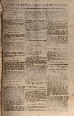 Gazette nationale, ou le moniteur universel (Le moniteur universel) Dienstag 26. Januar 1796