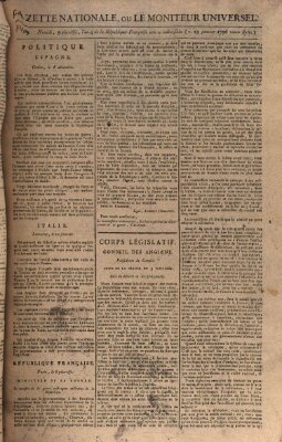 Gazette nationale, ou le moniteur universel (Le moniteur universel) Freitag 29. Januar 1796