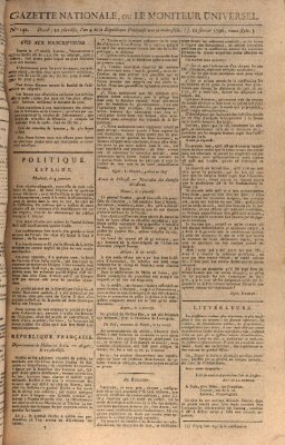 Gazette nationale, ou le moniteur universel (Le moniteur universel) Donnerstag 11. Februar 1796