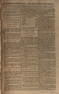 Gazette nationale, ou le moniteur universel (Le moniteur universel) Montag 22. Februar 1796