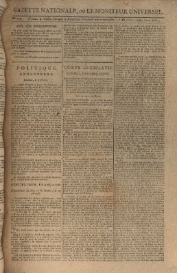 Gazette nationale, ou le moniteur universel (Le moniteur universel) Sonntag 28. Februar 1796