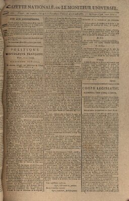 Gazette nationale, ou le moniteur universel (Le moniteur universel) Montag 29. Februar 1796