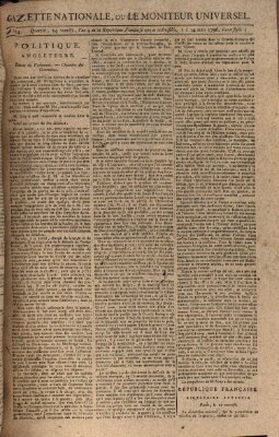 Gazette nationale, ou le moniteur universel (Le moniteur universel) Montag 14. März 1796