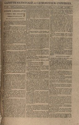 Gazette nationale, ou le moniteur universel (Le moniteur universel) Mittwoch 6. April 1796