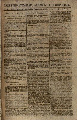 Gazette nationale, ou le moniteur universel (Le moniteur universel) Mittwoch 27. April 1796